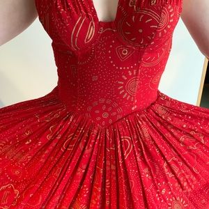 Vintage Celestial Print Dress